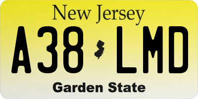 NJ license plate A38LMD