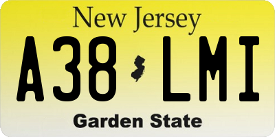 NJ license plate A38LMI