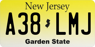 NJ license plate A38LMJ