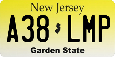 NJ license plate A38LMP