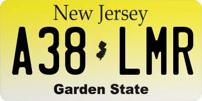 NJ license plate A38LMR