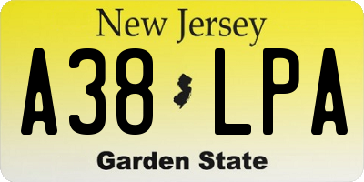 NJ license plate A38LPA