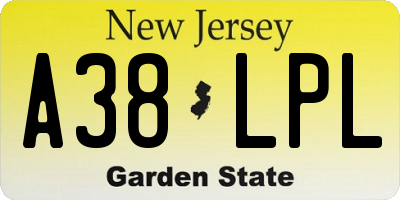 NJ license plate A38LPL