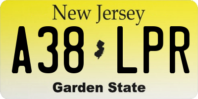 NJ license plate A38LPR