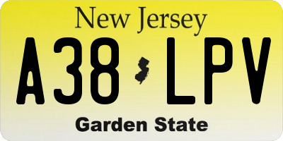 NJ license plate A38LPV