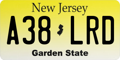 NJ license plate A38LRD