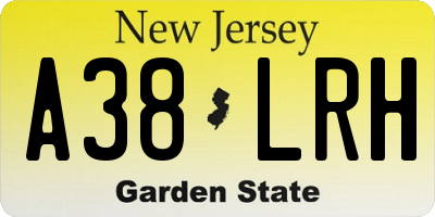 NJ license plate A38LRH