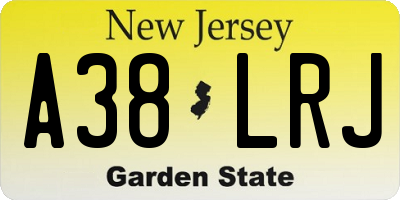 NJ license plate A38LRJ