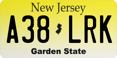 NJ license plate A38LRK
