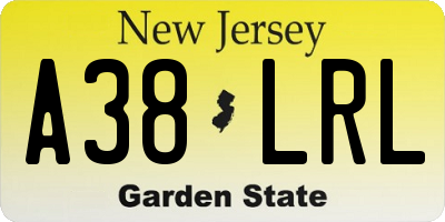 NJ license plate A38LRL