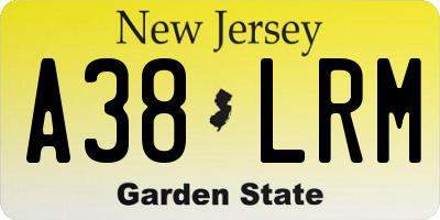 NJ license plate A38LRM