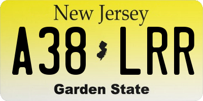 NJ license plate A38LRR