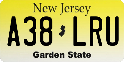 NJ license plate A38LRU