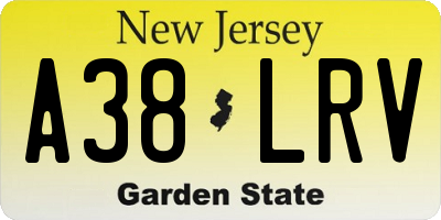 NJ license plate A38LRV