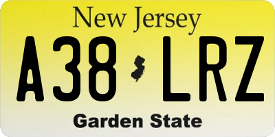 NJ license plate A38LRZ