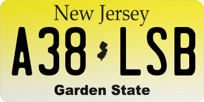 NJ license plate A38LSB