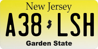 NJ license plate A38LSH