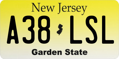 NJ license plate A38LSL
