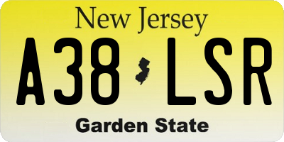 NJ license plate A38LSR