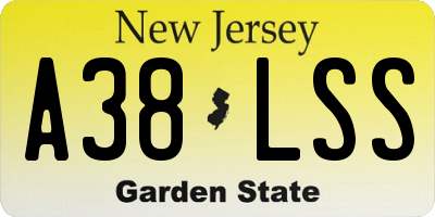 NJ license plate A38LSS