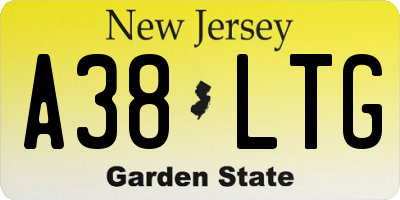 NJ license plate A38LTG