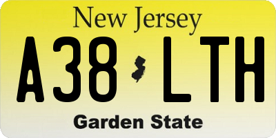 NJ license plate A38LTH