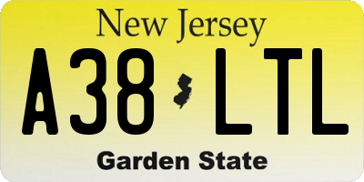 NJ license plate A38LTL