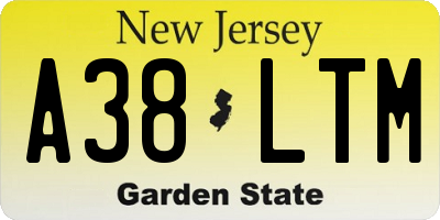 NJ license plate A38LTM