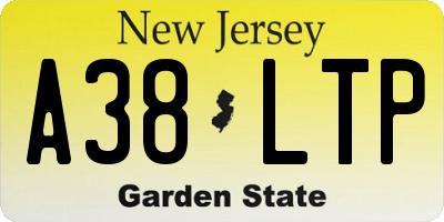 NJ license plate A38LTP