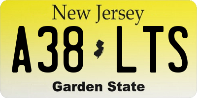 NJ license plate A38LTS