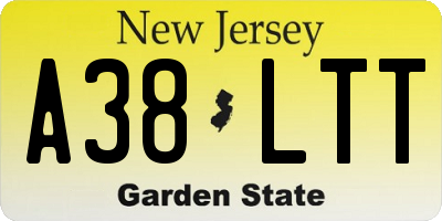 NJ license plate A38LTT