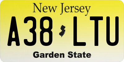 NJ license plate A38LTU