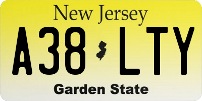 NJ license plate A38LTY