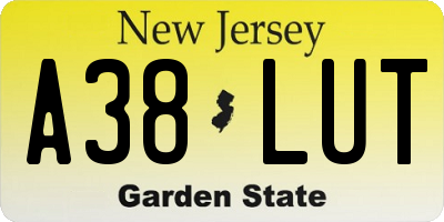 NJ license plate A38LUT