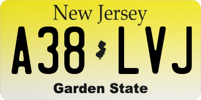 NJ license plate A38LVJ