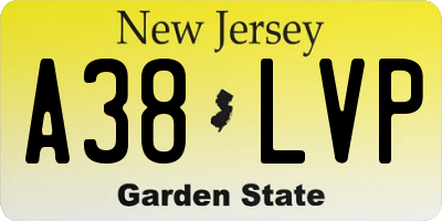 NJ license plate A38LVP