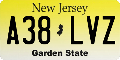 NJ license plate A38LVZ