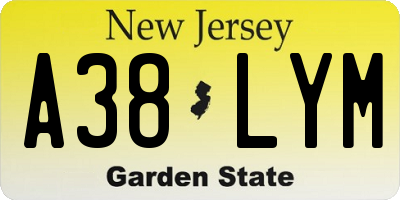 NJ license plate A38LYM