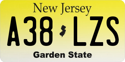 NJ license plate A38LZS