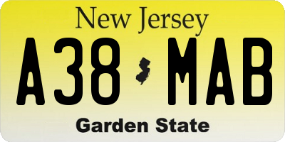 NJ license plate A38MAB