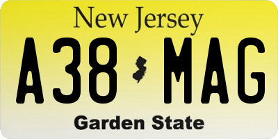 NJ license plate A38MAG