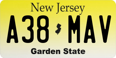 NJ license plate A38MAV