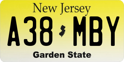 NJ license plate A38MBY