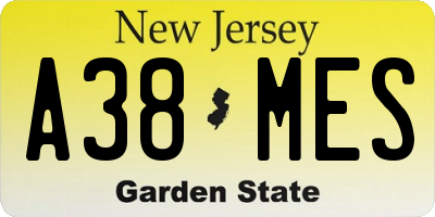 NJ license plate A38MES