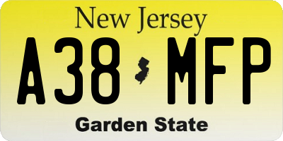 NJ license plate A38MFP