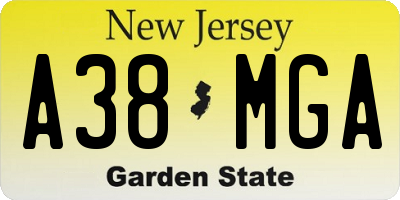 NJ license plate A38MGA