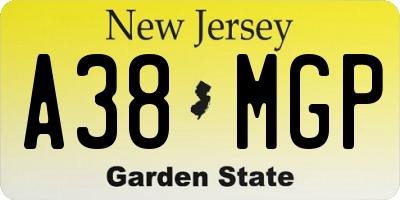 NJ license plate A38MGP