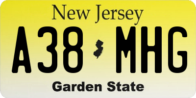 NJ license plate A38MHG