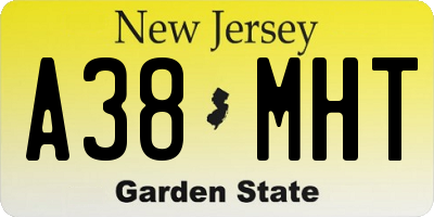 NJ license plate A38MHT