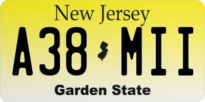NJ license plate A38MII